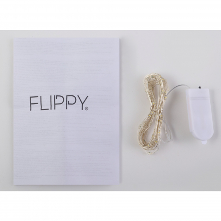 Instalatie Craciun, Liniara, 1 m, Baterii, 10 LED-uri, Alb Cald, Fir Cupru, Interior/Exterior, Flippy [3]