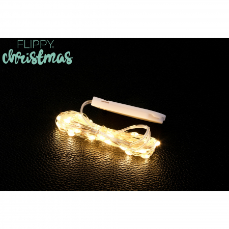 Instalatie Craciun, Liniara, 2 m, Baterii, 20 LED-uri, Alb Cald, Fir Cupru, Interior/Exterior, Flippy [2]