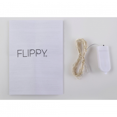 Instalatie Craciun, Liniara, 3 m, Baterii, 30 LED-uri, Alb Cald, Fir Cupru, Interior/Exterior, Flippy [5]