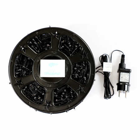 Instalatie Craciun liniara cu transformator, 100m, multicolor, 1000 LED-uri, fir negru, 8 jocuri de lumini, Flippy [4]