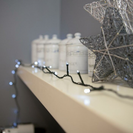 Instalatie Craciun liniara, cu transformator 31V, 32 m, Alb Rece, 320 LED-uri V5, 8 jocuri de lumini, fir verde, Flippy [4]