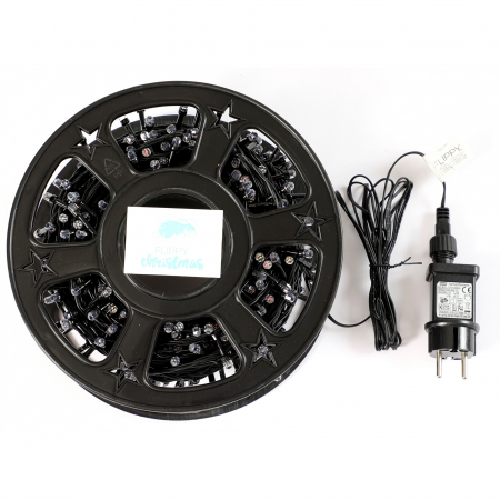 Instalatie Craciun liniara, fir negru, cu transformator, 50m, multicolor, 500 LED-uri, 8 jocuri de lumini, Flippy [2]