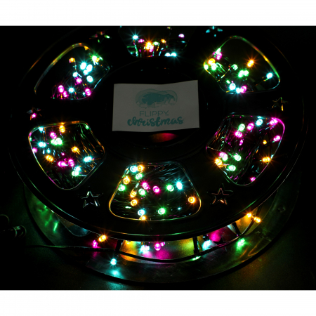 Instalatie Craciun liniara, fir negru, cu transformator, 50m, multicolor, 500 LED-uri, 8 jocuri de lumini, Flippy [4]