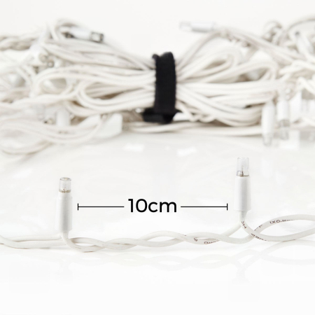 Instalatie Craciun Premium, IP65, Exterior, 225 m, Led-uri ,Franjuri, Turturi, Alb rece, Flash, Alimentator, Interconectabila, Fir Alb Cauciucat, 220v, Flippy [6]