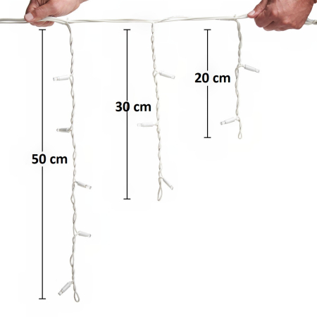 Instalatie Craciun Premium, IP65, Exterior, 225 m, Led-uri ,Franjuri, Turturi, Alb rece, Flash, Alimentator, Interconectabila, Fir Alb Cauciucat, 220v, Flippy [7]