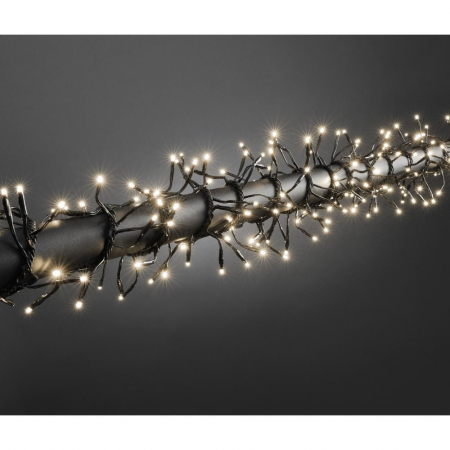 Decoratiuni, ornamente si articole Craciun - Instalatie Craciun Profesionala de Exterior IP65, 5 m, 50 Led-uri Mari ,Liniara, Alb cald, Interconectabila, Prelungitor 1.5 m inclus, Fir Negru, Flippy