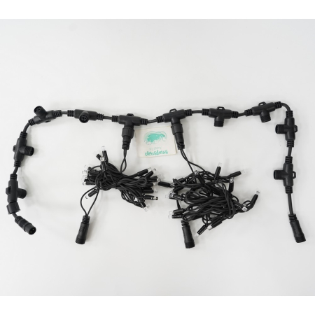 Instalatie Craciun Profesionala de Exterior IP65, Tip Perdea, 26m x 2m, 5200 Led-uri Mari, Alb rece, cu flash, Alimentator 1,5 m, Interconectabila, Fir negru, Flippy [9]