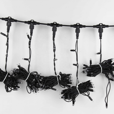 Instalatie Craciun Profesionala de Exterior IP65, Tip Perdea, 2m x 5m, 1000 Led-uri Mari, Alb rece, cu flash, Alimentator 1,5 m, Interconectabila, Fir negru, Flippy [4]