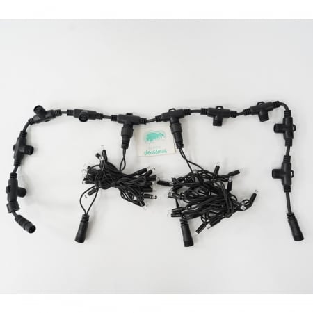 Instalatie Craciun Profesionala de Exterior IP65, Tip Perdea, 3m x 2m, 600 Led-uri Mari, Alb rece, cu flash, Alimentator 1,5 m, Interconectabila, Fir negru, Flippy [4]