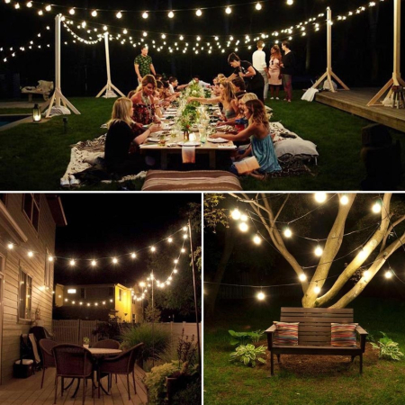 Instalatie Craciun, Tip Globuri de cristal, 20 Led-uri, 5 metri, Alb cald, Energie solara, Senzor de lumina, Flippy [10]