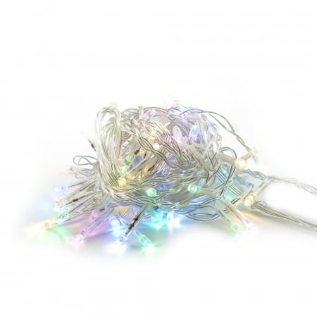 Instalatie Craciun, Tip Perdea, 1 m x 1 m, 60 LED-uri, Multicolor, Controler, 8 jocuri de lumini, Interconectabila, Fir transparent, Interior/ Exterior, Yoto [3]