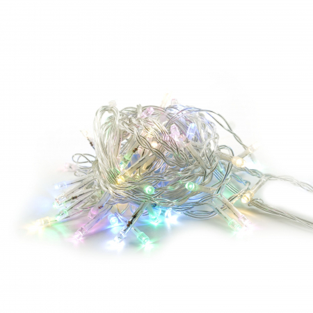 * LICHIDARE STOC * Instalatie Craciun, Tip Perdea, 1 m x 1 m, 60 LED-uri, Multicolor, Controler, 8 jocuri de lumini, Interconectabila, Fir transparent, Interior/ Exterior, Yoto - [3]