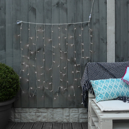 Lichidare Instalatie Craciun, Tip Perdea, IP44, 9 m x 3 m, 720 LED-uri, Alb rece, cu 8 jocuri de lumini, 31 V, 9W, Interconectabila, Prelungitor 3 m inclus, Fir transparent, Interior/ Exterior, Flippy [3]