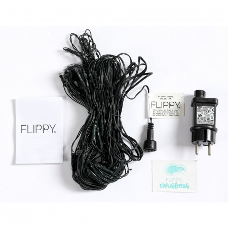 Instalatie Craciun tip plasa, cu transformator 31V, 1.5 m x 1.5 m, Alb Cald, 120 LED-uri V5, 8 jocuri de lumini, fir verde, Flippy [4]