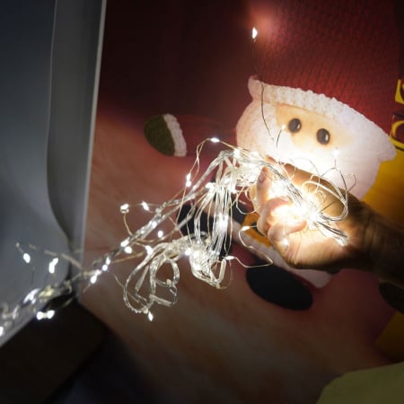 Instalatie Craciun Tip Turturi, 20 m, IP44, 572 Led-uri, Alb rece, 8 jocuri de lumini, Ttelecomanda inclusa, Interconectabila, Prelungitor 3 m inclus, Fir Cupru, Flippy, Interior/Exterior [6]