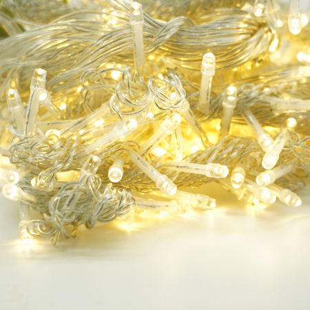 Instalatie Craciun Yoto, Tip Perdea, 3 m x 2 m, 240 LED-uri, Prelungitor 1.5 m, 8 Jocuri de Lumini, Interconectabila, Fir transparent, Interior/Exterior, Alb Cald [5]