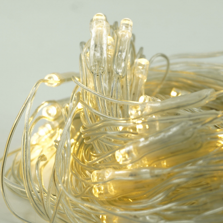 Instalatie Craciun Yoto, Tip Plasa, 1.2 m x 1.2 m, 80 LED-uri, Prelungitor 1.5 m, 8 Jocuri de Lumini, Interconectabila, Fir transparent, Interior/Exterior, Alb Cald [4]