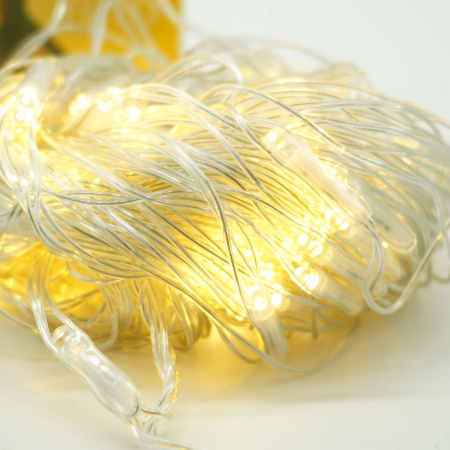 Instalatie Craciun Yoto, Tip Plasa, 1.5 m x 1.5 m, 120 LED-uri, Prelungitor 1.5 m, 8 Jocuri de Lumini, Interconectabila, Fir transparent, Interior/Exterior, Alb Cald [4]