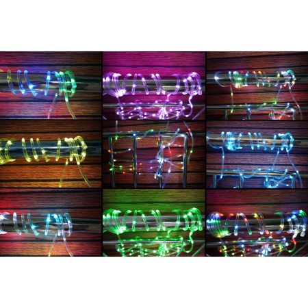 Instalatie de Craciun,10 metri,100 LED-uri,telecomanda 32 de functii,multicolor RGB,USB,tub luminos,interior/exterior,Flippy [2]