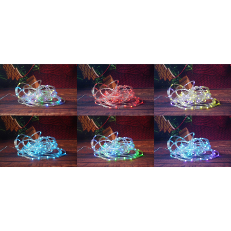 Instalatie de Craciun,10 metri,100 LED-uri,telecomanda 32 de functii,multicolor RGB,USB,tub luminos,interior/exterior,Flippy [1]