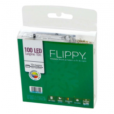 Instalatie de Craciun cu Baterii Tip Liniar, 2 jocuri de lumini, Fir Cupru 10 m 100 LED -uri, Multicolor [3]
