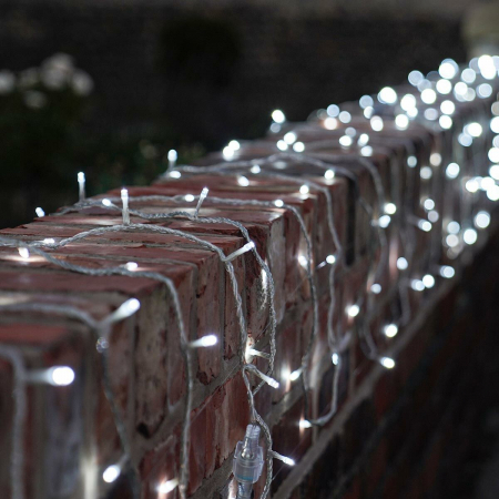 Instalatie de Craciun cu Baterii Tip Liniar, 2 jocuri de lumini, Fir Transparent 3 m 30 LED -uri, Alb Rece [7]