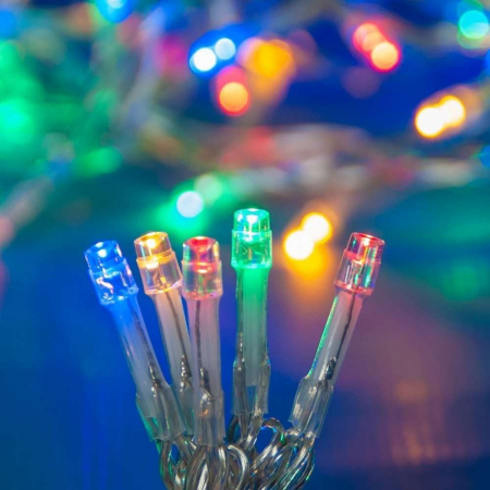 Instalatie de Craciun cu Baterii Tip Liniar, 2 jocuri de lumini, Fir Transparent 3 m 30 LED -uri, Multicolor [2]