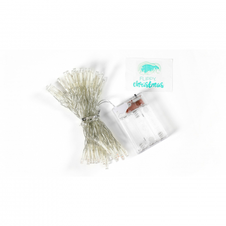 Instalatie de Craciun cu Baterii Tip Liniar, 2 jocuri de lumini, Fir Transparent 5 m 50 LED -uri, Multicolor [7]