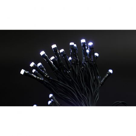 Instalatie de Craciun cu Baterii Tip Liniar, 2 jocuri de lumini, Fir Verde 5 m 50 LED -uri, Alb Rece [7]