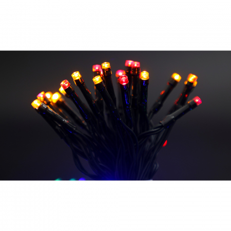 Instalatie de Craciun cu Baterii Tip Liniar, 2 jocuri de lumini, Fir Verde 5 m 50 LED -uri, Multicolor [7]