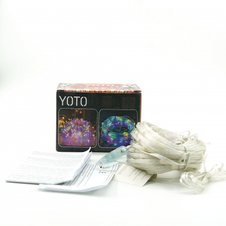 Instalatie de Craciun Flippy, liniara, cu 200 micro LED-uri, 20 m, 220V, conectare la retea, cu 8 jocuri de lumini, interior/exterior, fir transparent, 3 fire cupru, multicolora [5]