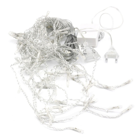 Instalatie de Craciun, Flippy®, Tip Franjuri, 3 m, 96 Leduri, Alb Cald, Interconectabila [6]