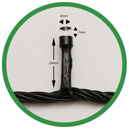 Instalatie de Craciun Flippy® Tip Liniara, Fir Negru, 24 m, 300 LED-uri, Interconectabila, Alb Cald [6]