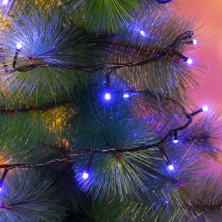 Casă și camping - Instalatie de Craciun, Flippy®, Tip Liniara, Fir Negru, 9 m, 100 LED -uri, Interconectabila, Albastru