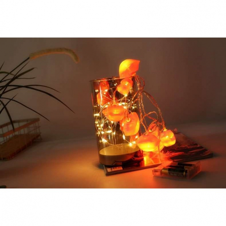 Instalatie de Craciun, Flippy®, Tip Sir cu Baterii, 1.5 m, 10 LED-uri, Model Buze, Rosu [5]