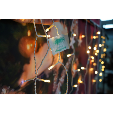 Instalatie de Craciun Flippy® Tip Turturi, Franjuri cu Flash, Sectiune 3 m, 96 LED-uri, Interconectabila, Fir Alb, Alb Cald, Atentie ! Necesita Alimentator 31 V, Cod:11419 [2]