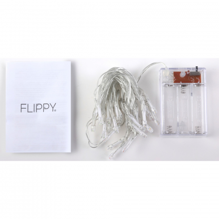 Instalatie de Craciun, Liniara, 1 m, Baterii, 10 LED-uri, Multicolor, 2 Jocuri de Lumini, Fir Transparent, Interior/Exterior, Flippy [7]