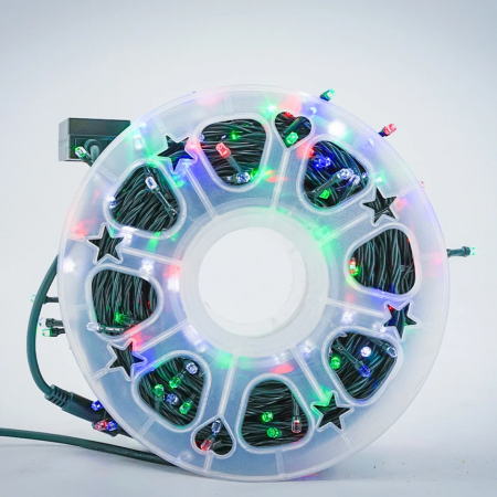 Instalatii liniare si role de furtun luminos - Instalatie de craciun liniara / sirag 50 m, 300 leduri , multicolor, 8 jocuri de lumini