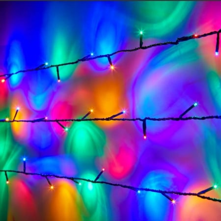 Instalatie de Craciun liniara Yoto, 10 m, din care 1 m cablu priza 220V, 100 LED, 8 jocuri de lumini, controler, fir negru, multicolor [4]