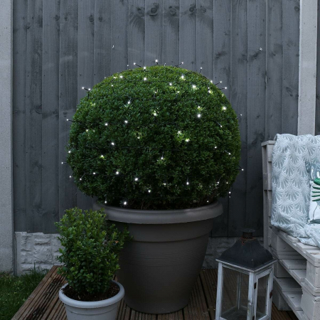 Instalatie de Craciun liniara Yoto, 17 m, din care 1 m cablu priza 220V, 200 LED, 8 jocuri de lumini, beculet in 6 colturi, pentru interior, controler, fir negru, alb rece [3]