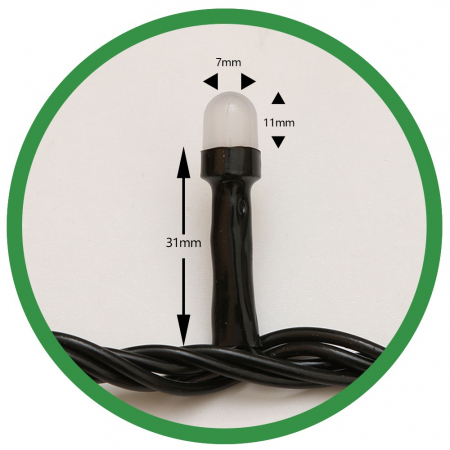 Instalatie de Craciun, Premium Flippy®, Tip Liniara / Sirag, 50 m, 500 LED-uri Mari, Alb Rece [12]