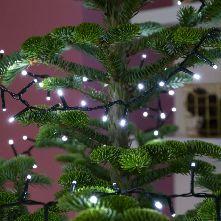 Decoratiuni, ornamente si articole Craciun - Instalatie de Craciun, Premium Flippy®, Tip Liniara / Sirag, 50 m, 500 LED-uri Mari, Alb Rece