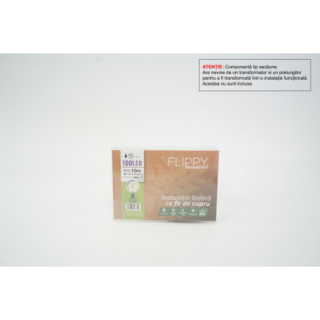 Instalatie de Craciun Tip Liniar, 8 jocuri de lumini, Fir Cupru, 10 m, 100 LED -uri, Alb Cald [1]