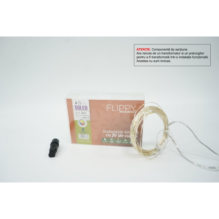 Instalatie de Craciun Tip Liniar, 8 jocuri de lumini, Fir Cupru, 5 m, 50 LED -uri, Multicolor [1]