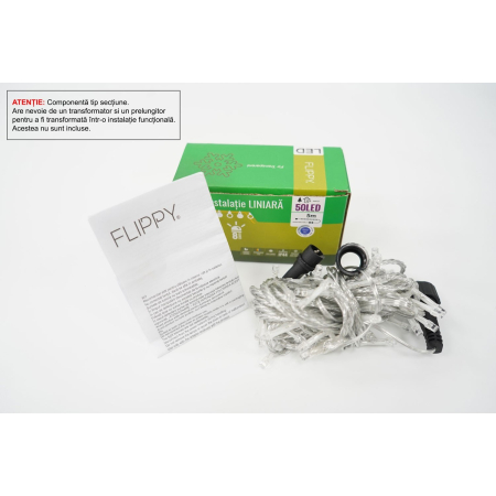 Instalatie de Craciun Tip Liniar, 8 jocuri de lumini, Fir Transparent, 5 m, 50 LED -uri, Albastru [1]