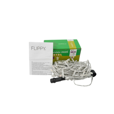 Instalatie de Craciun Tip Liniar, 8 jocuri de lumini, Fir Transparent, 5 m, 50 LED -uri, Multicolor [1]