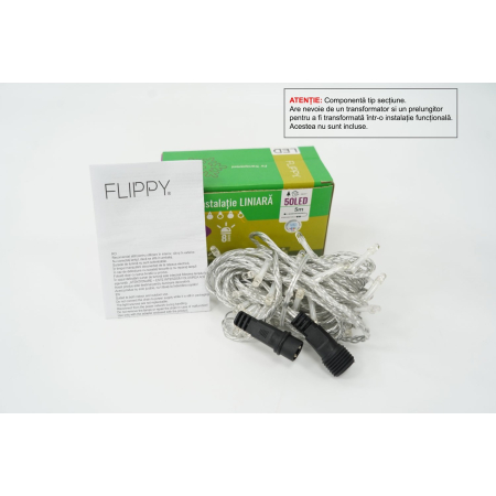 Instalatie de Craciun Tip Liniar, 8 jocuri de lumini, Fir Transparent, 5 m, 50 LED -uri, Rosu-Albastru/Rosu-Verde [1]