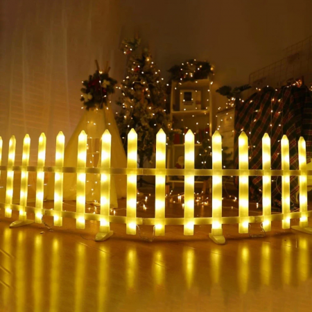 Decoratiuni, ornamente si articole Craciun - Instalatie gardulet exterior din plastic 3 m, 288 LED, interconectabil, alb cald, inaltime 35 cm
