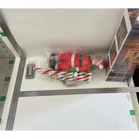 Instalatie LED de Craciun, Flippy, cu Accesorii, Lumina Calda, Lungime 1.5m, 8 Trepte, 120 de Luminite, 8 Moduri, Model Mos Craciun pe Scara, Multicolor [1]