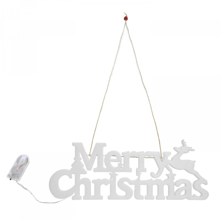 Instalatie LED de Craciun, Flippy, Litere 3D, Merry Christmas, Lumina Calda, 27.5 x 10.5 x 1.4 cm, Alb [9]